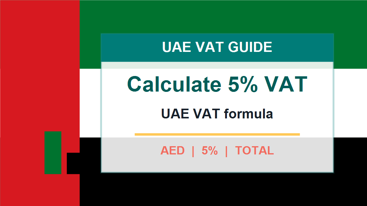 UAE VAT calculator image showing 5 percent VAT calculation